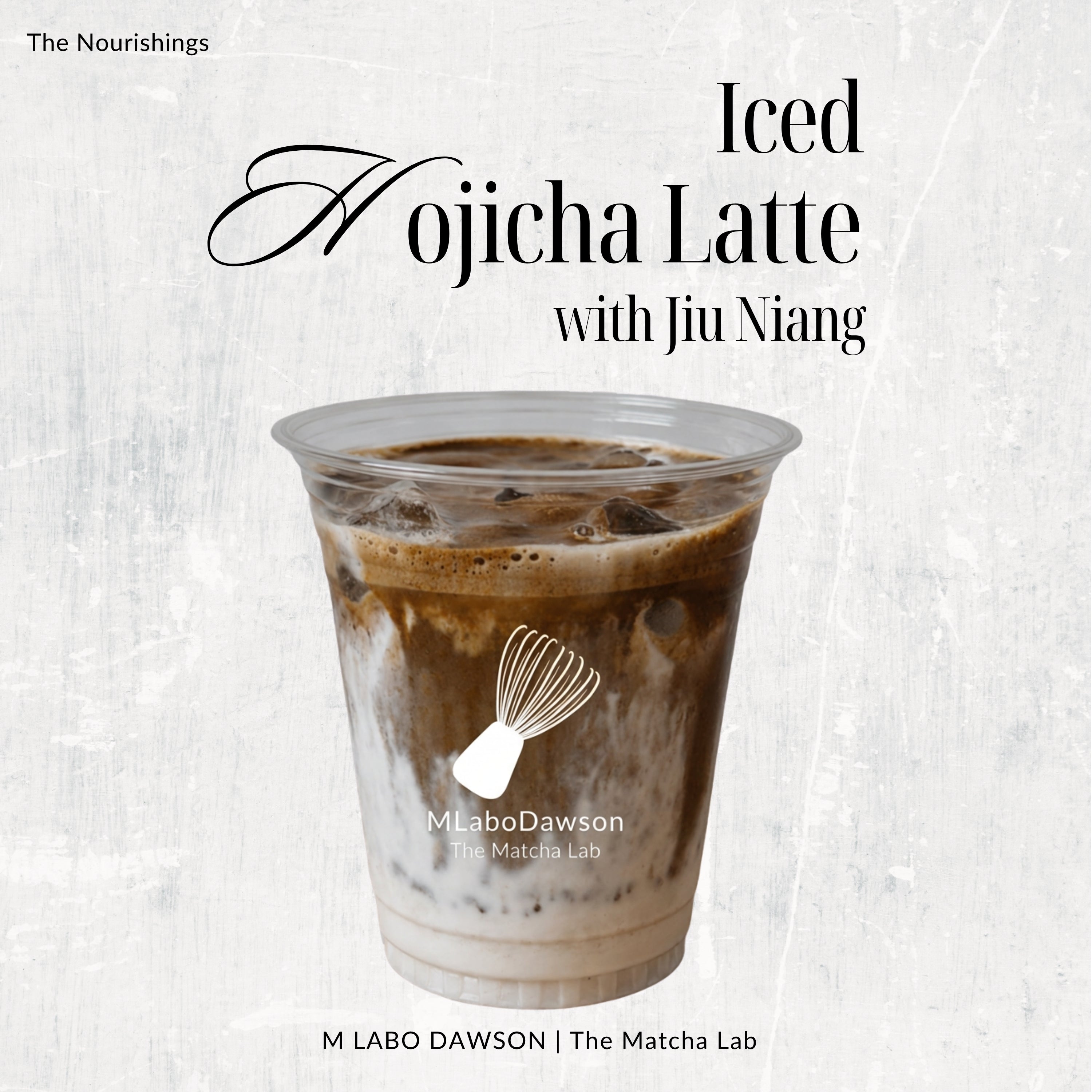 Iced Hojicha Latte with Jiu Niang