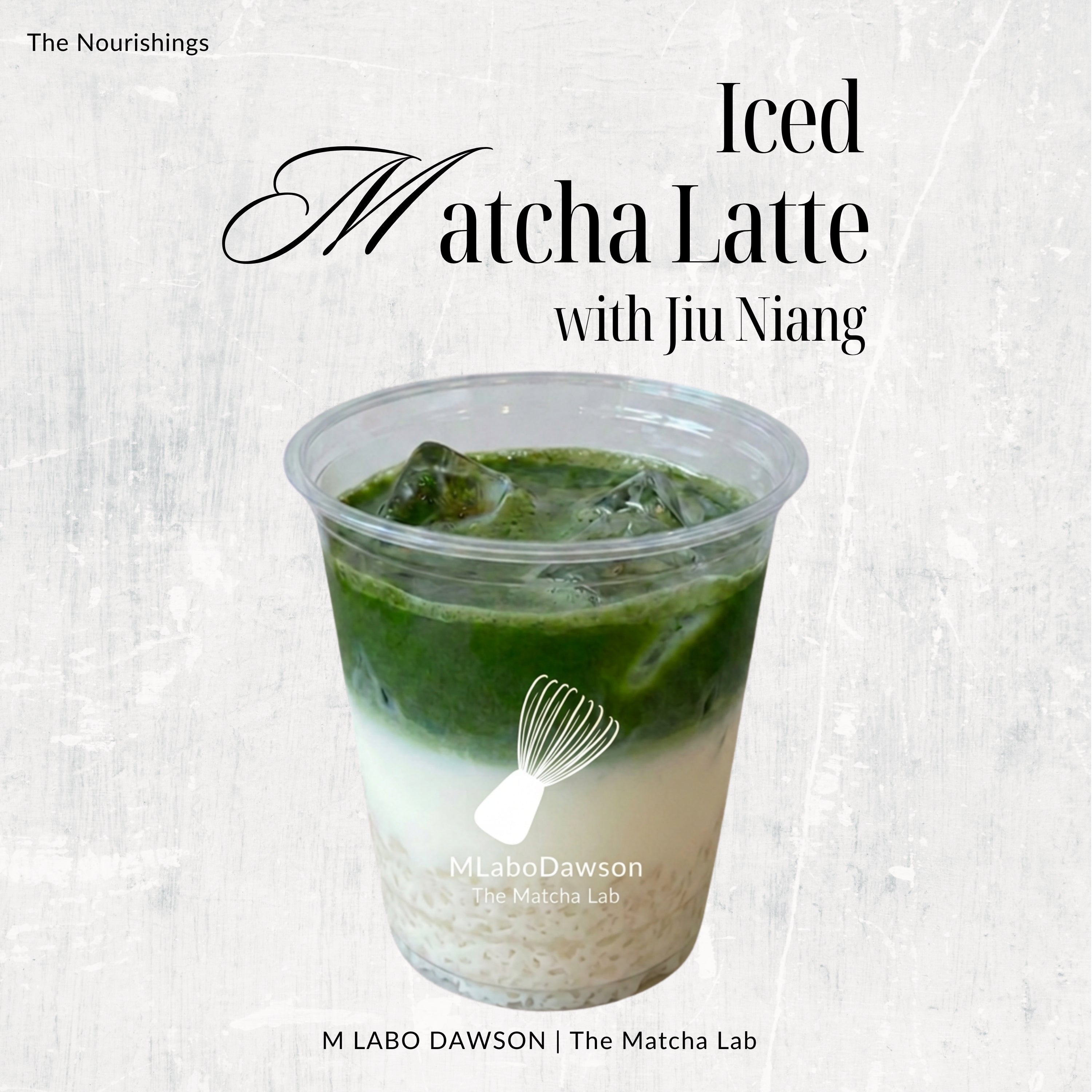 Iced Matcha Latte with Jiu Niang